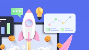 Modern 3d illustration of Startup concept