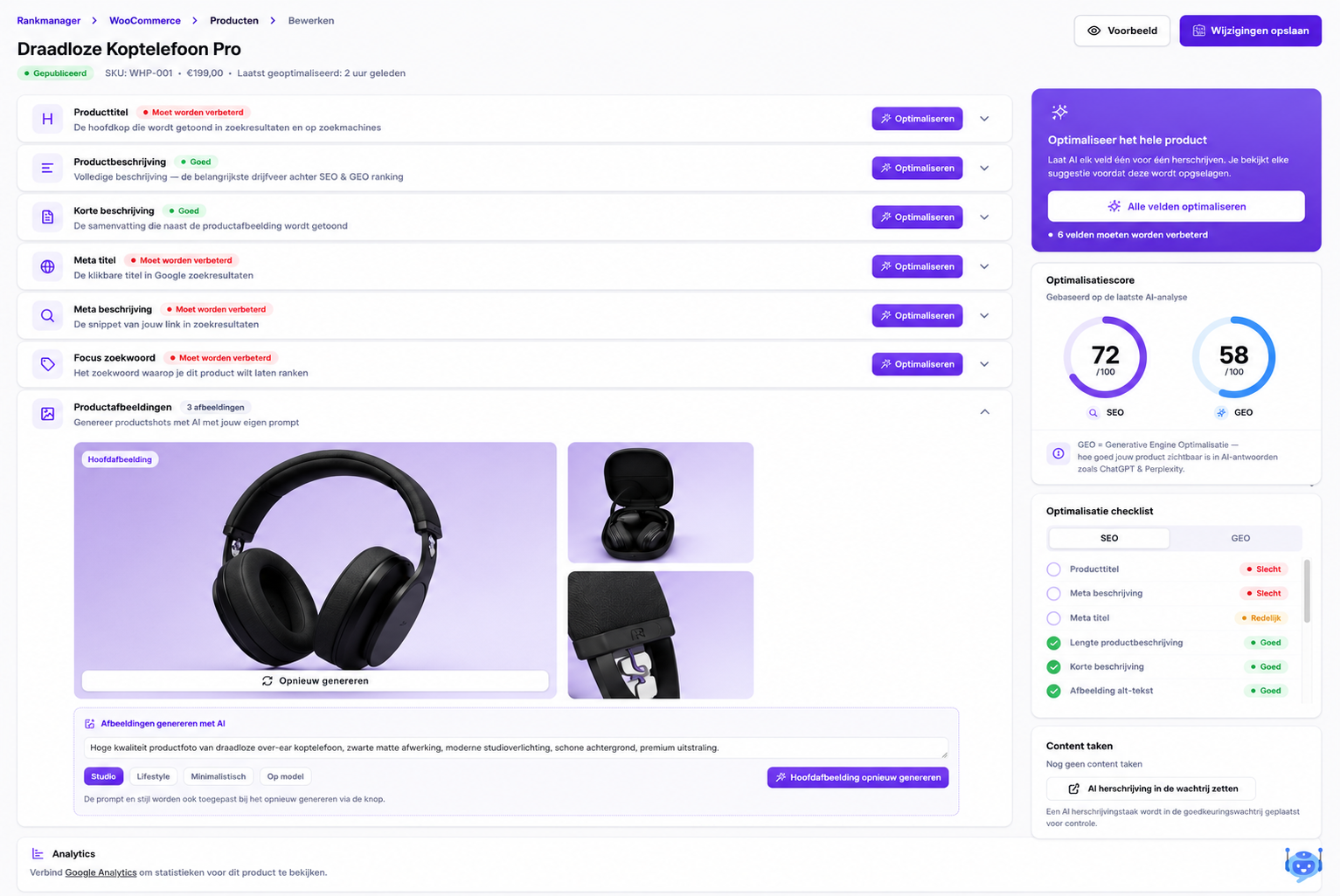 AI product optimalisatie